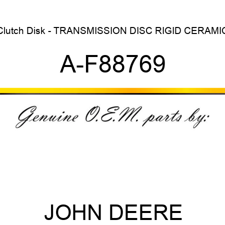 Clutch Disk - TRANSMISSION DISC, RIGID, CERAMIC A-F88769
