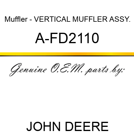 Muffler - VERTICAL MUFFLER ASSY. A-FD2110