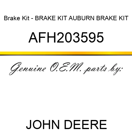 Brake Kit - BRAKE KIT, AUBURN BRAKE KIT AFH203595