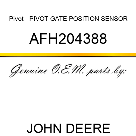 Pivot - PIVOT, GATE POSITION SENSOR AFH204388