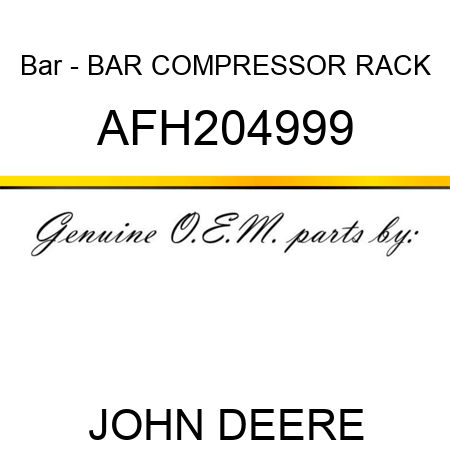 Bar - BAR, COMPRESSOR RACK AFH204999