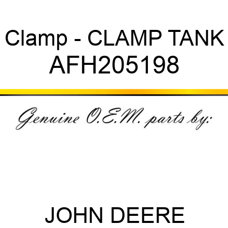 Clamp - CLAMP, TANK AFH205198