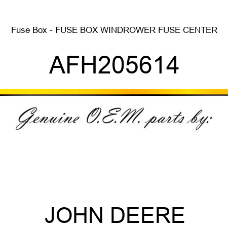 Fuse Box - FUSE BOX, WINDROWER FUSE CENTER AFH205614