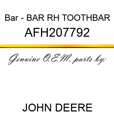 Bar - BAR, RH TOOTHBAR AFH207792
