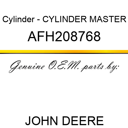 Cylinder - CYLINDER, MASTER AFH208768