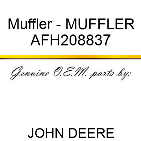 Muffler - MUFFLER AFH208837