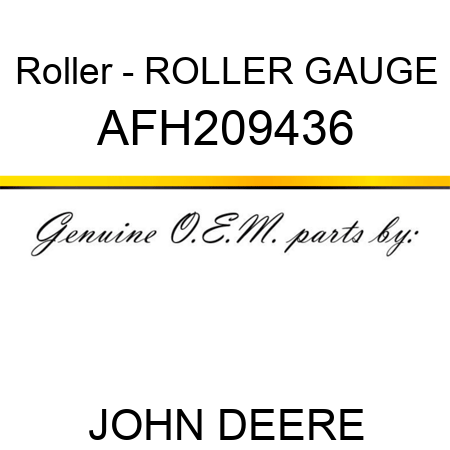 Roller - ROLLER, GAUGE AFH209436