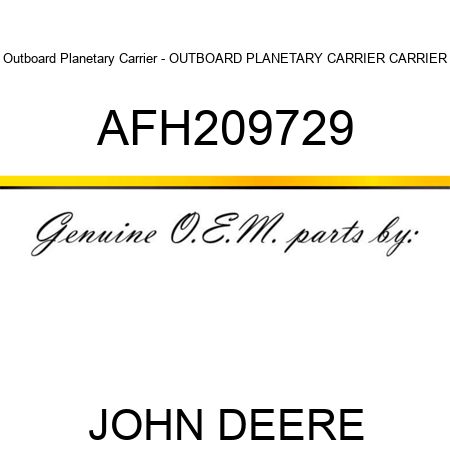 Outboard Planetary Carrier - OUTBOARD PLANETARY CARRIER, CARRIER AFH209729