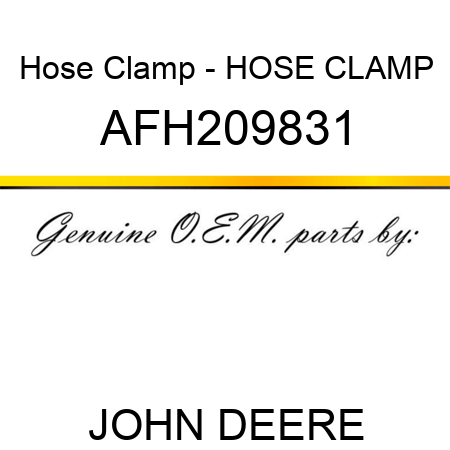 Hose Clamp - HOSE CLAMP AFH209831