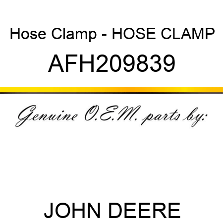 Hose Clamp - HOSE CLAMP AFH209839