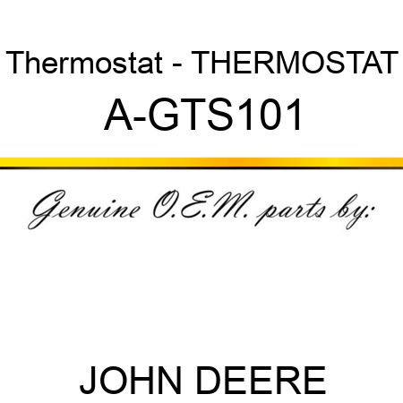 Thermostat - THERMOSTAT A-GTS101
