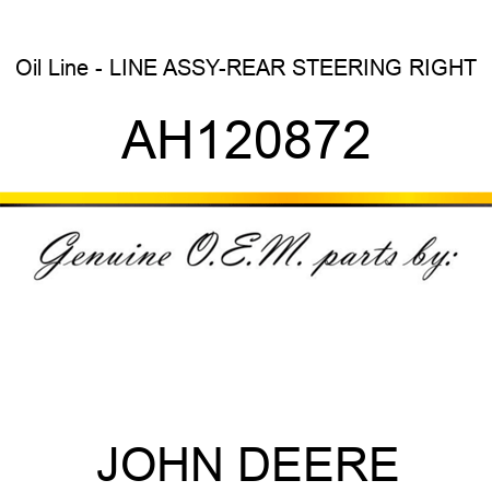 Oil Line - LINE ASSY-REAR STEERING RIGHT AH120872