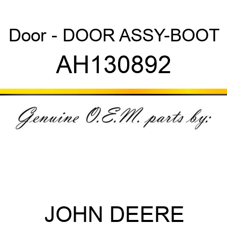 Door - DOOR ASSY-BOOT AH130892