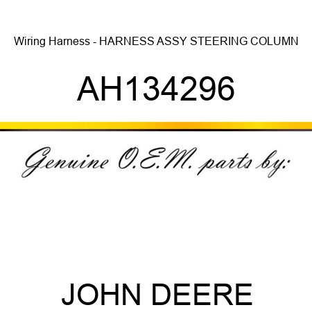 Wiring Harness - HARNESS ASSY, STEERING COLUMN AH134296