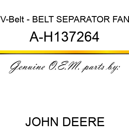 V-Belt - BELT, SEPARATOR FAN A-H137264