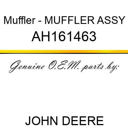 Muffler - MUFFLER ASSY AH161463
