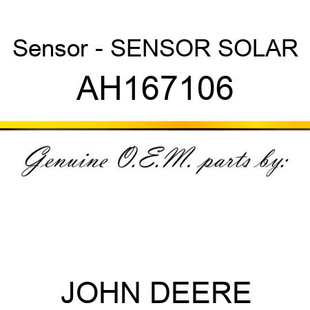 Sensor - SENSOR, SOLAR AH167106