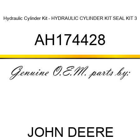 Hydraulic Cylinder Kit - HYDRAULIC CYLINDER KIT, SEAL KIT, 3 AH174428