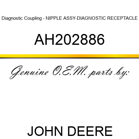 Diagnostic Coupling - NIPPLE ASSY-DIAGNOSTIC RECEPTACLE AH202886