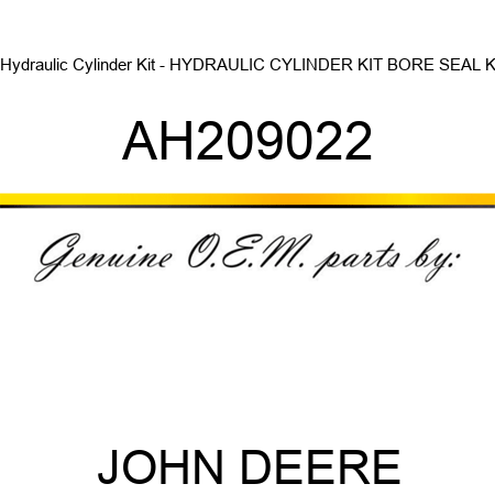 Hydraulic Cylinder Kit - HYDRAULIC CYLINDER KIT, BORE SEAL K AH209022