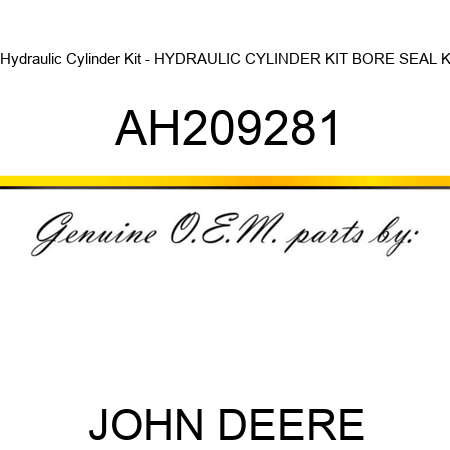 Hydraulic Cylinder Kit - HYDRAULIC CYLINDER KIT, BORE SEAL K AH209281