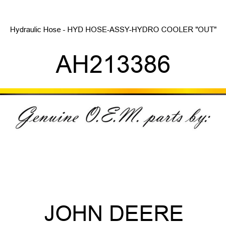Hydraulic Hose - HYD HOSE-ASSY-HYDRO COOLER 