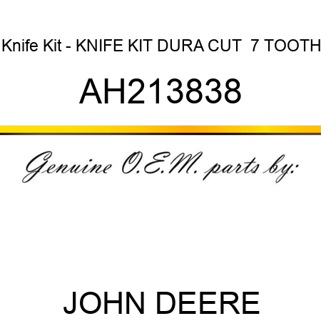 Knife Kit - KNIFE KIT, DURA CUT  7 TOOTH AH213838