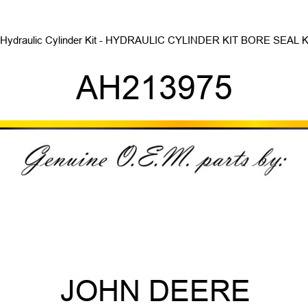 Hydraulic Cylinder Kit - HYDRAULIC CYLINDER KIT, BORE SEAL K AH213975