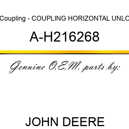 Coupling - COUPLING, HORIZONTAL UNLO A-H216268
