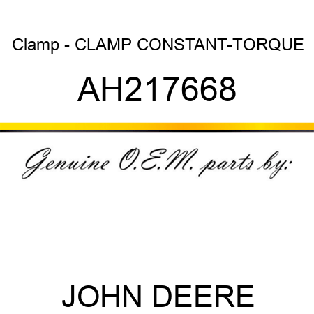 Clamp - CLAMP, CONSTANT-TORQUE AH217668