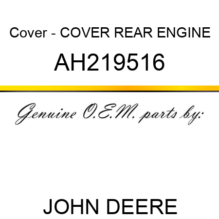 Cover - COVER, REAR ENGINE AH219516