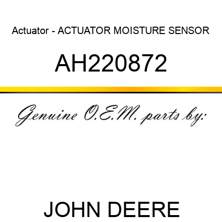 Actuator - ACTUATOR, MOISTURE SENSOR AH220872