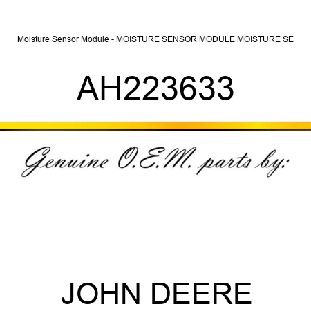 Moisture Sensor Module - MOISTURE SENSOR MODULE, MOISTURE SE AH223633