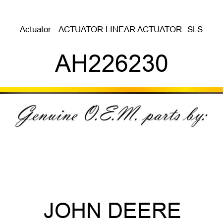 Actuator - ACTUATOR, LINEAR ACTUATOR- SLS AH226230