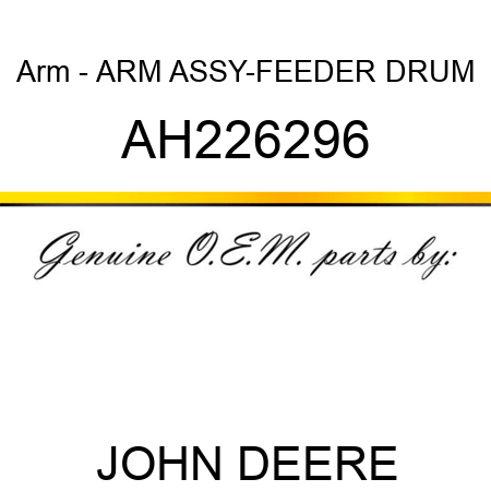 Arm - ARM ASSY-FEEDER DRUM AH226296