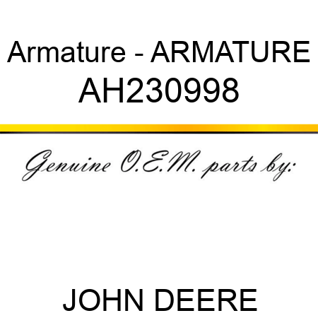 Armature - ARMATURE, AH230998