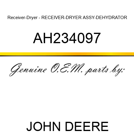 Receiver-Dryer - RECEIVER-DRYER, ASSY-DEHYDRATOR AH234097