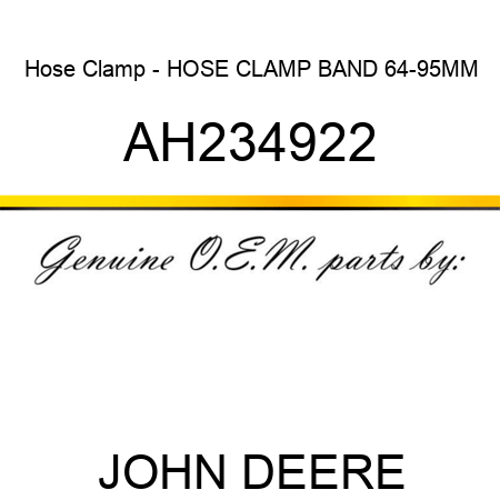 Hose Clamp - HOSE CLAMP, BAND, 64-95MM AH234922