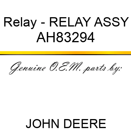 Relay - RELAY ASSY AH83294