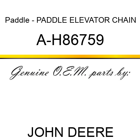 Paddle - PADDLE, ELEVATOR CHAIN A-H86759