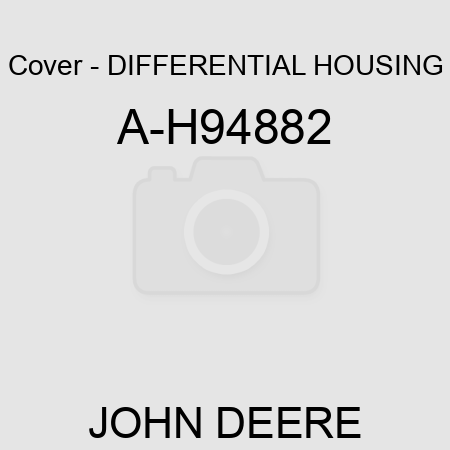 Cover - DIFFERENTIAL HOUSING A-H94882