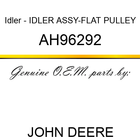 Idler - IDLER ASSY-FLAT PULLEY AH96292