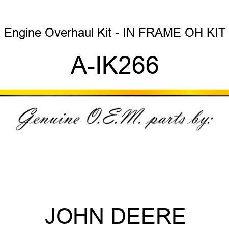Engine Overhaul Kit - IN FRAME OH KIT A-IK266