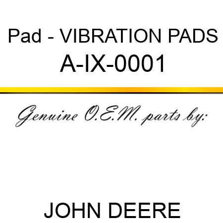 Pad - VIBRATION PADS A-IX-0001