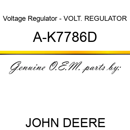 Voltage Regulator - VOLT. REGULATOR A-K7786D