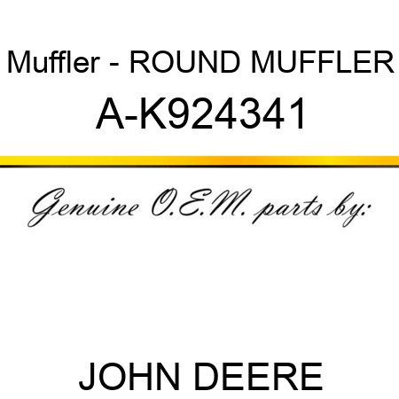Muffler - ROUND MUFFLER A-K924341