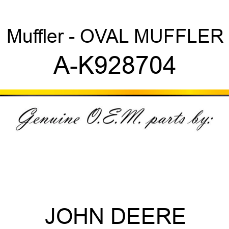 Muffler - OVAL MUFFLER A-K928704