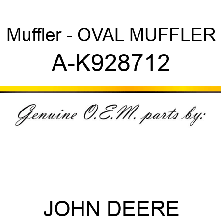 Muffler - OVAL MUFFLER A-K928712