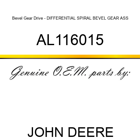 Bevel Gear Drive - DIFFERENTIAL SPIRAL BEVEL GEAR, ASS AL116015