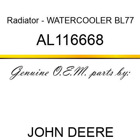 Radiator - WATERCOOLER BL77 AL116668
